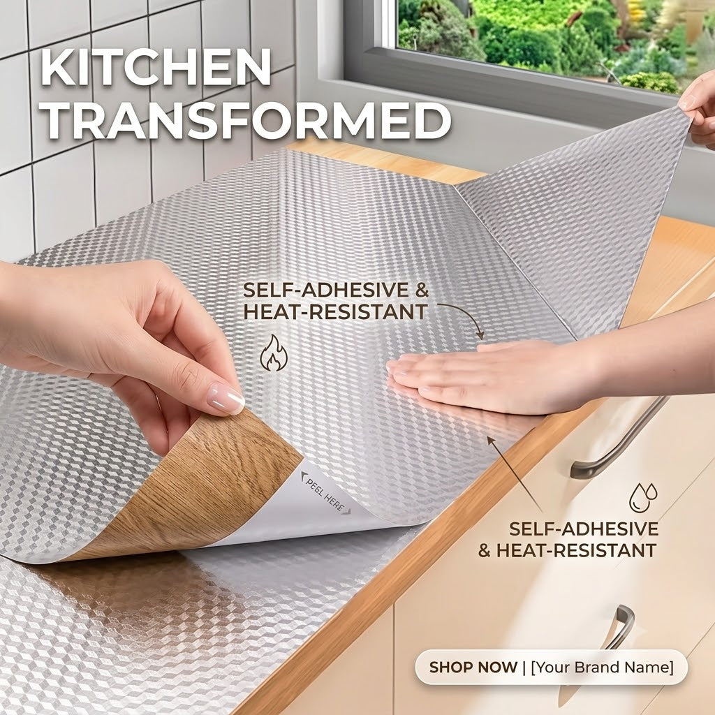 Waterproof PVC Self-Adhesive Furniture Foil for Kitchen & Home Décor